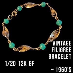 Vintage 1/20 12K GF Filigree Bracelet ~ 1960’s